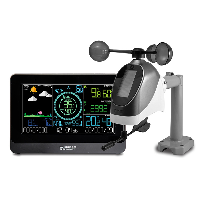 WS6869+5LR6 - LA CROSSE TECHNOLOGY - Station Météo Pro wifi couleur,  alarmes sur smartphone, mesures locales enrichies LacrosseView