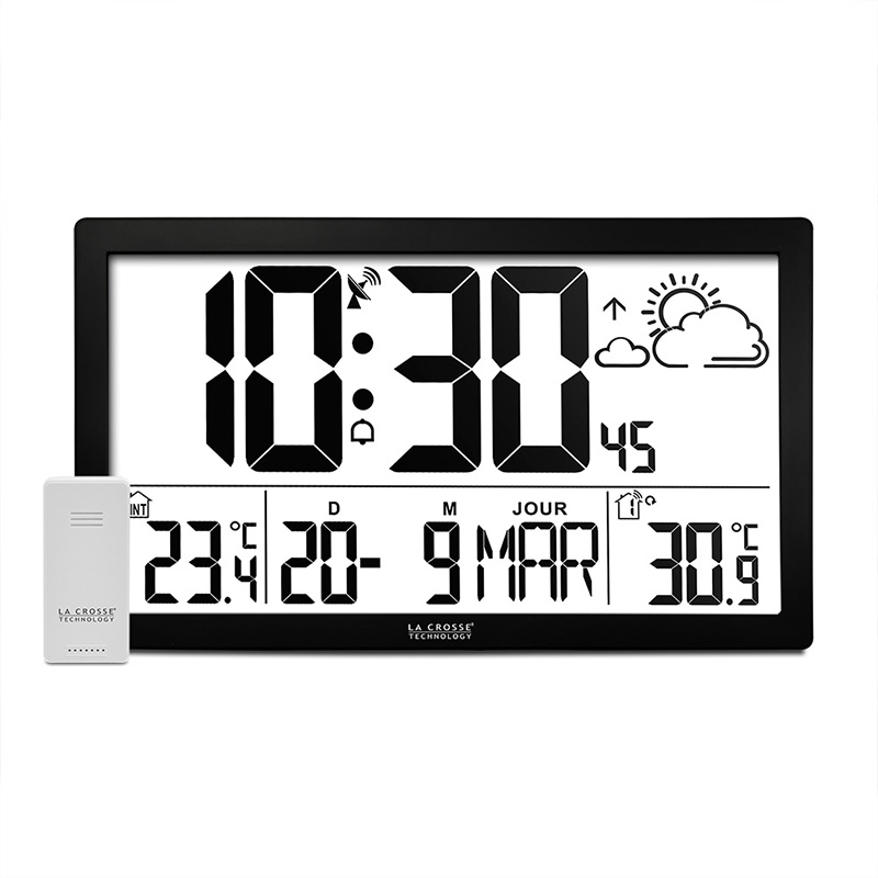 Stazione Meteo La Crosse Technology WS6820, Radiocontrollata, Display LCD Colorato, Previsioni, Temperatura Interna/esterna, Bianca